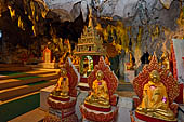 Inle Lake Myanmar. Pindaya, the famous Shwe Oo Min pagoda, a natural cave filled with thousands of gilded Buddha statues. 